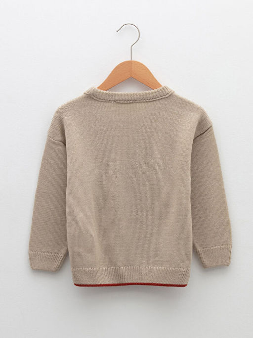 Bisiklet Yaka Uzun Kollu Desenli Erkek Bebek Triko Kazak - Waikiki фото 2