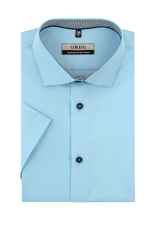 Сорочка мужская короткий рукав GREG 210/109/BL SKY/ZN/1p_GB  фото 2