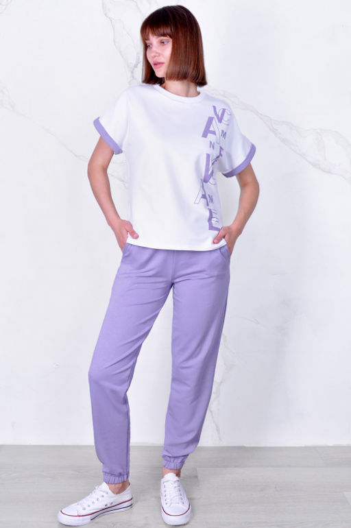 Арт. 2357 Костюм с брюками женский 44-52 (5 шт) Цвет:верх- кэмел, низ- кэмел - Калинка фото 33