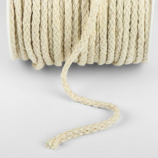 Шнур для плетения, хлопок, d=4 мм, 50±1 м, без сердечника, белый