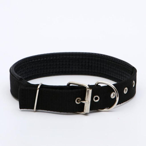 Ошейник Комфорт комбинированный, 58 х 3 см, ОШ 45-52 см, чёрный - Пижон фото 2