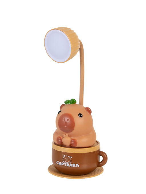 Ночник "Капибара в чашке" 8хLED 3Вт 5V USB АКБ 2 режима 9,5х9,5х28,5 см