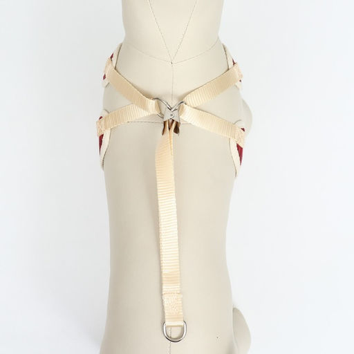 Комплект с мягкой шлейкой Клетки, размер S, поводок, 120 х 1,5 см, ОГ 28-62 см, красный - Пижон фото 7