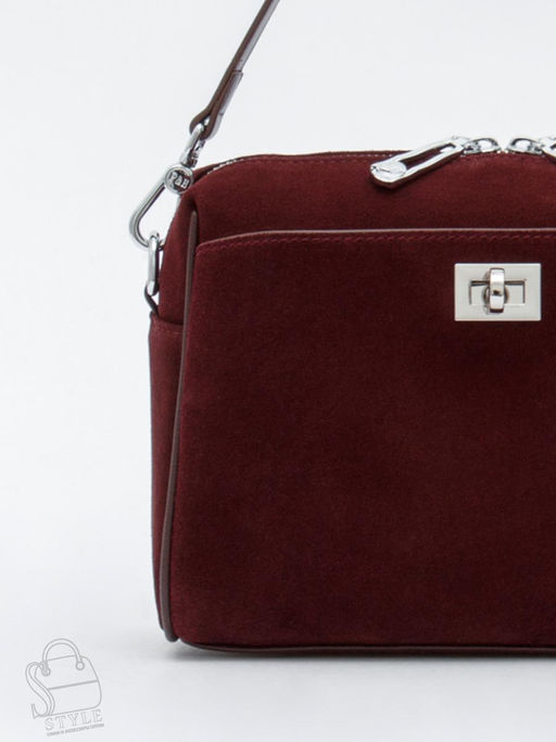 Сумка женская кожаная 6169Q wine red Polina&Eiterou