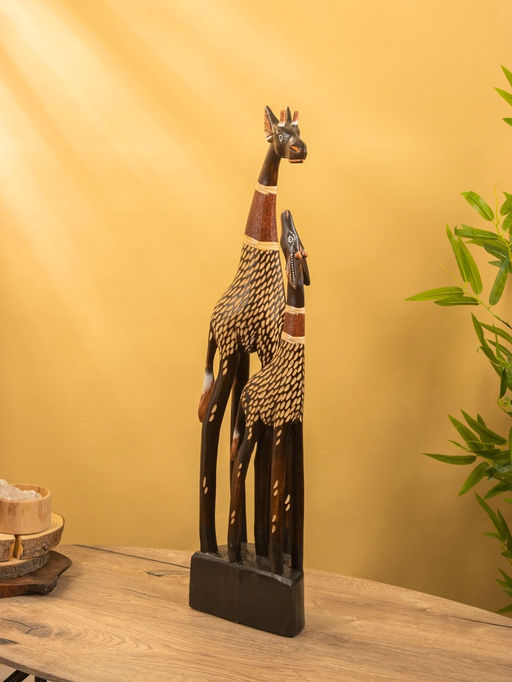 Сувенир «Жирафы», 18×10×80 см, дерево