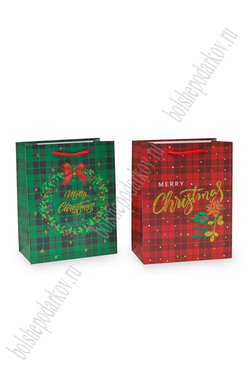 Пакет Новогодний 18*23*10 см (12 шт) SF-7567, микс №40 - Больше подарков фото 2