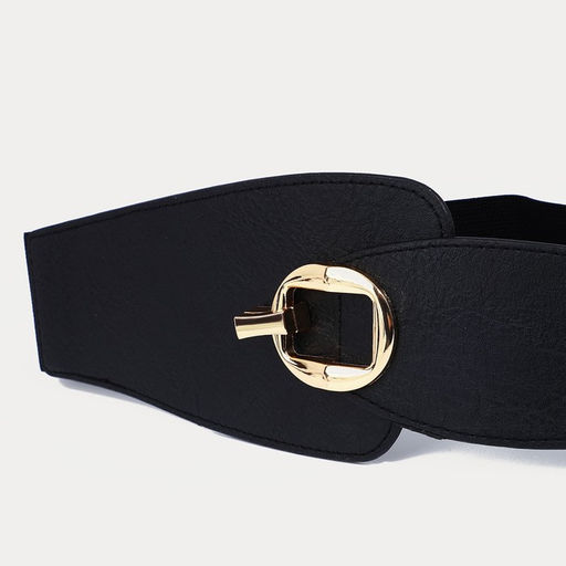 Ремень женский, ширина 6-10 см, на резинке, пряжка металл, цвет чёрный - Simaland фото 2