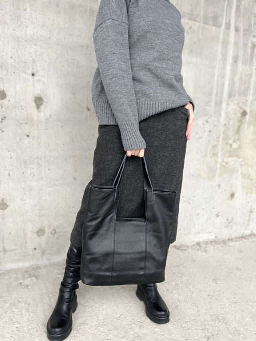 Женская кожаная сумка шоппер 2047-9 Блек - Sergio valentini фото 8