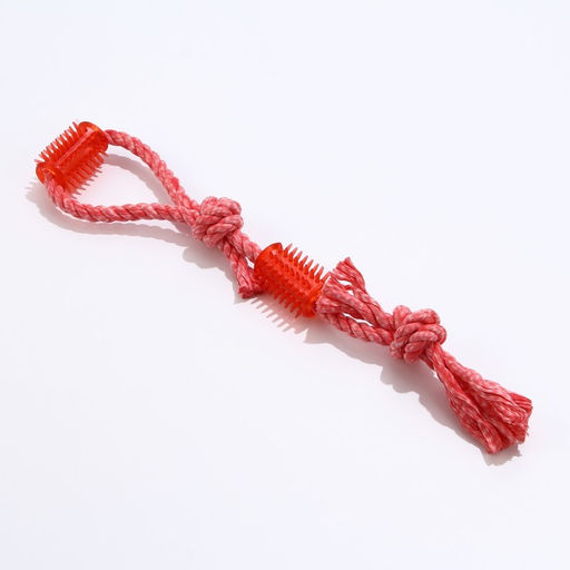 Игрушка канатная с жевательными элементами Зубочистка, 45 см, микс цветов - Пижон фото 2