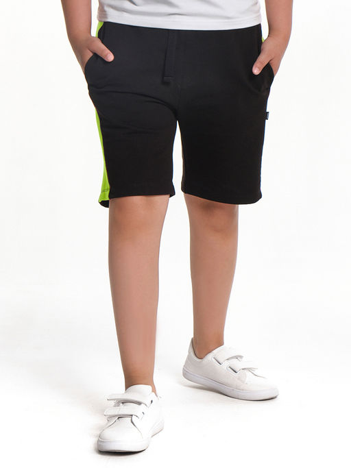 Шорты для мальчика 22-3458 черный|салатовый