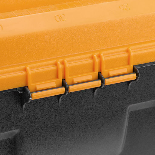 Контейнер-ящик для инструментов пластмассовый "Титан 16" 41х20х21,5см, черный с желтым (Россия)