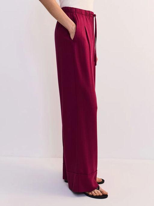 Льняные брюки с эластичным поясом / Zarina  фото 3