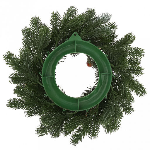 Декоративный венок Елка с ягодой д29см, пластик, зеленый патина (Россия) - Домашняя мода фото 4