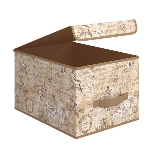 VAL VN-BOX-LM Короб стеллажный с крышкой, большой, 30*40*25 см, VINTAGE, шт - Valiant фото 4