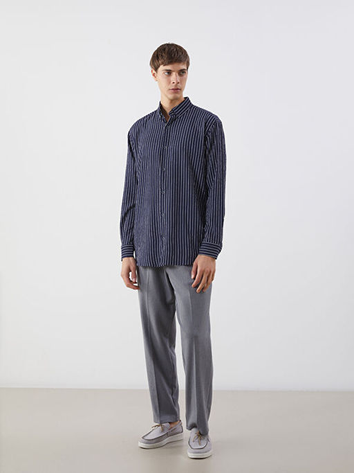 Slim Fit ?izgili Erkek G?mlek