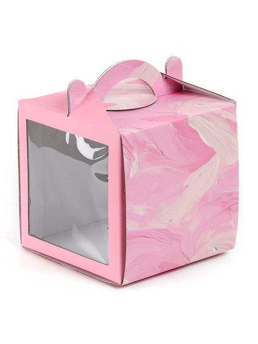 Цена за 5 шт. Коробка кондитерская с окном, сундук, Нежные краски, 20 х 20 х 20 см - Дарите счастье фото 2