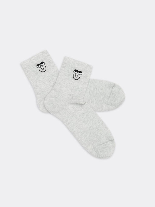 Цена за 5 пар! НОСКИ св.серый меланж 556U-1638