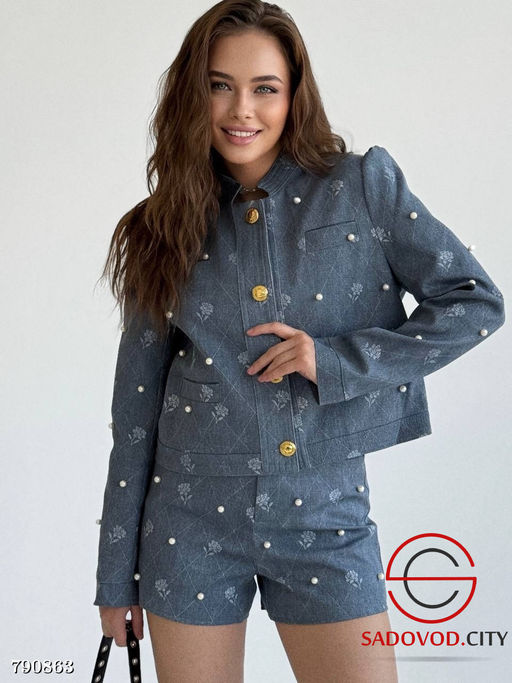 Женский костюм двойка с элементами ручной работы - Bruno фото 8