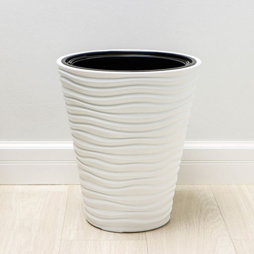 Кашпо для цветов со вставкой IDEA «Дюна», 19.5 л, пластик, белое