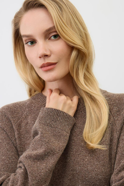 ЕВ 529/ш/коричневый меланж платье жен