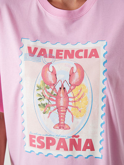 Valencia Bask?l? Oversize Kad?n Ti??rt