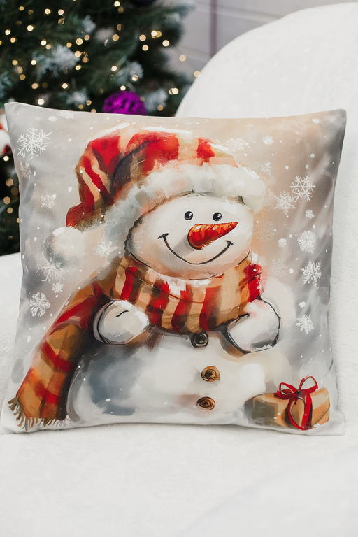Наволочка декоративная новогодняя 2 шт 3D эффект велюр