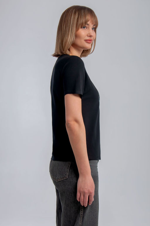 Арт. 3746 Футболка женская 42-50 (5 шт) Цвет:черный - Калинка фото 11