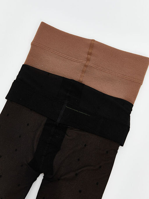 ?ift Katl? Puantiyeli Kad?n K?lotlu ?orap