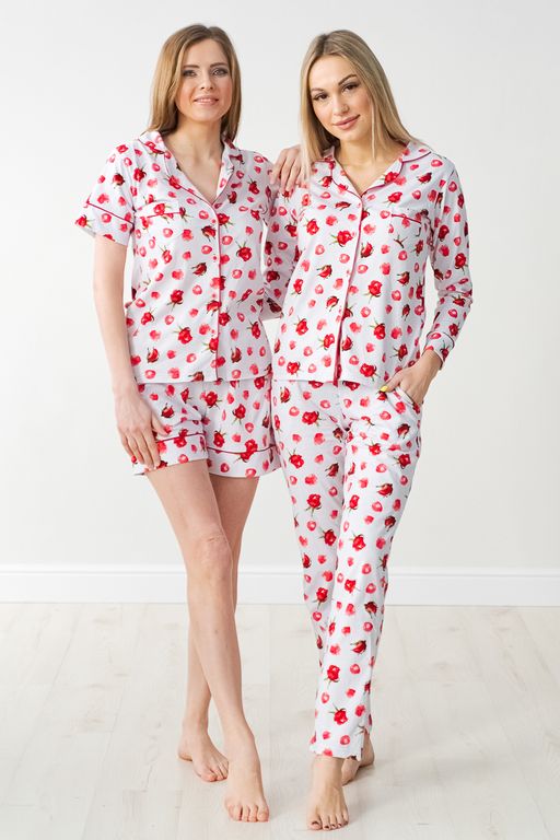 Костюм женский из жакета и шорт из кулирки Рейчел серый, красный - Амадэль фото 15