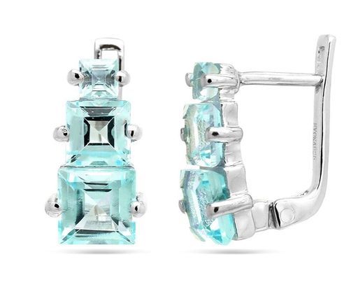 Серьги из серебра топаз, Джолина