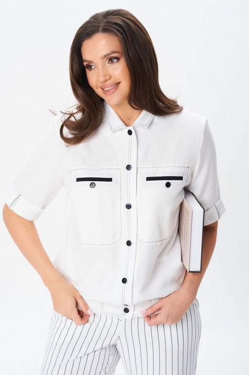 Костюм VILENA 1079 белый+белый/полоска