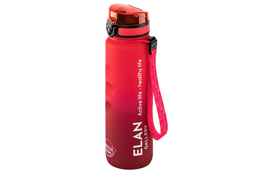 Бутылка для воды 1000 мл 7,8*7,8*28,5 см "Style Matte" с углублениями д/пальцев амарант