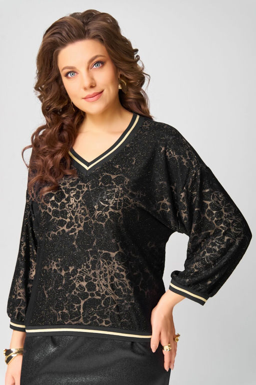 Джемпер FITA 20722 черно-золотистый