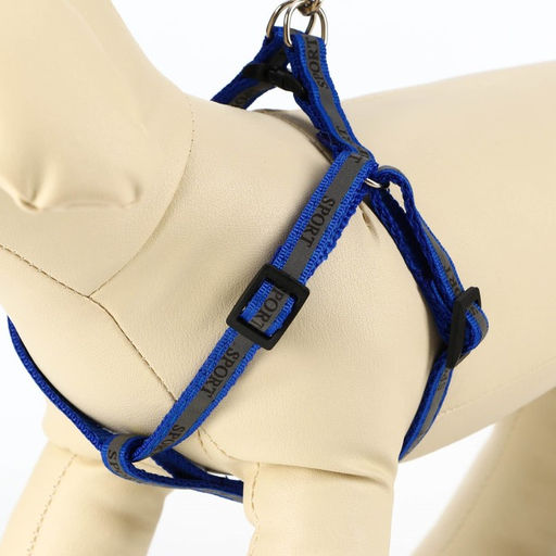 Комплект Спорт светоотражающий, поводок 120 х 1 см, ОГ 23-35 см, синий - Пижон фото 3