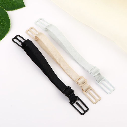 Цена за 3 шт. Набор фиксаторов для бретелей, 10 мм, 15-25 см, 3 шт, цвет чёрный/белый/бежевый - Арт узор фото 2