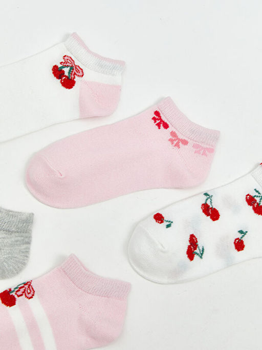 Desenli K?z ?ocuk Patik ?orap 5li