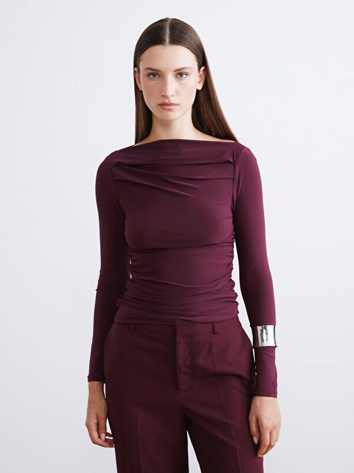 Kay?k Yaka B?zg?l? Bluz