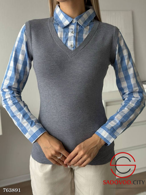 Рубашка в клетку женская - Fiona фото 5