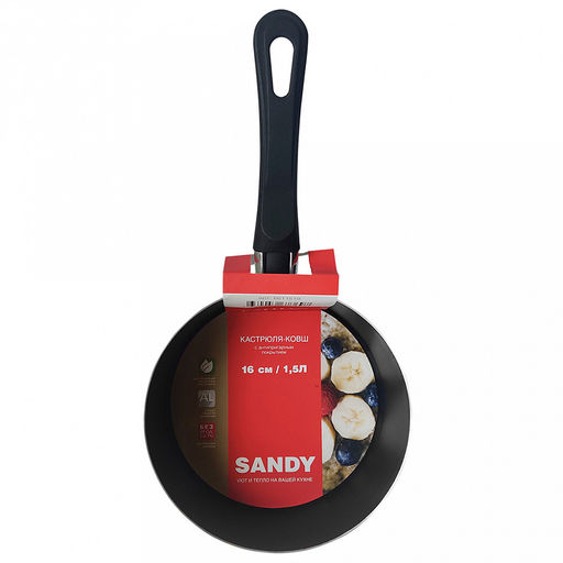 Sandy Ковш с антипригарным покрытием 1,5л, д16см, h8см, s1,5мм, бакелитовая ручка (Россия) - Домашняя мода фото 6