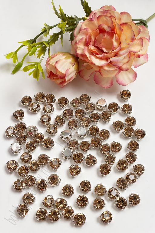 Стразы пришивные SS40 "Круг" (360 шт) SF-3767, светлое золото №3