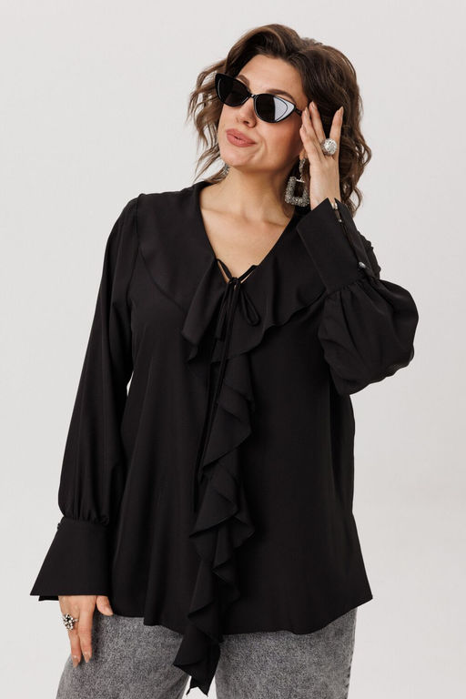 Блуза ANELLI 1679-Р черная романтика  фото 7