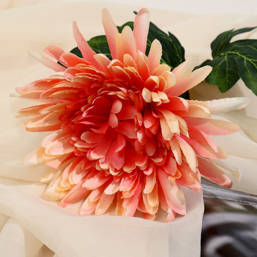 Цветы искусственные «Астра пионовидная», 17×63 см, оранжевые