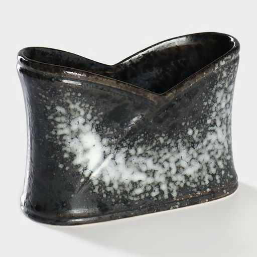 Салфетница Magistro «Ночной дождь», 12×5.7×8.2 см, фарфор, чёрная