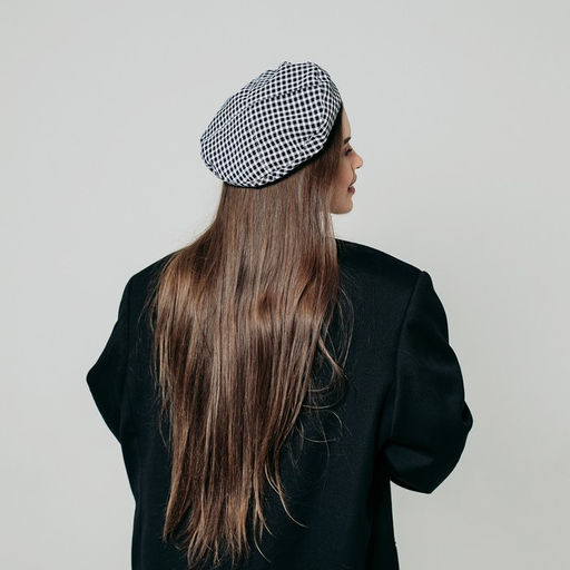 Берет в клетку, цвет черный, р-р 56см - Overhat фото 8