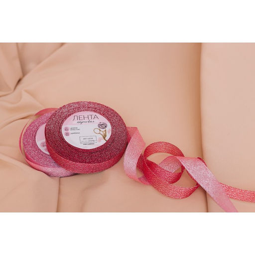Лента парчовая, 20 мм, 23 1 м, цвет красный №039 - Арт узор фото 4