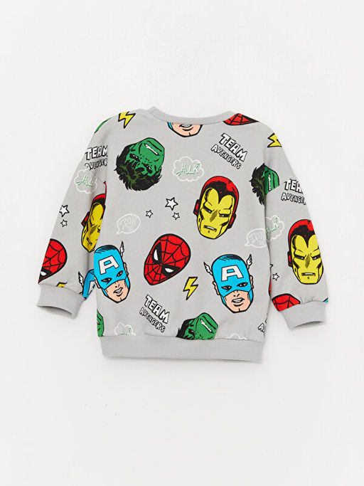 Bisiklet Yaka Marvel Bask?l? Erkek Bebek Sweatshirt ve E?ofman Alt 2li Tak?m - Waikiki фото 3