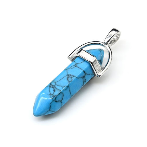 Кристалл - маятник из бирюзы искусственной 13*9*41мм