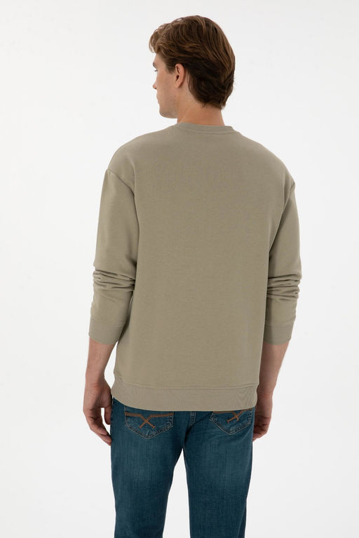 Erkek A__k Haki Basic Sweatshirt Sepette S_rpriz _ndirim - U.s. polo assn фото 5