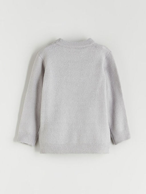 Bisiklet Yaka Bask?l? Uzun Kollu Erkek ?ocuk Triko Kazak