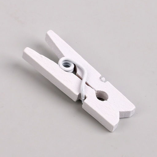 Прищепки для декора 50 шт., белые — 2.5 см